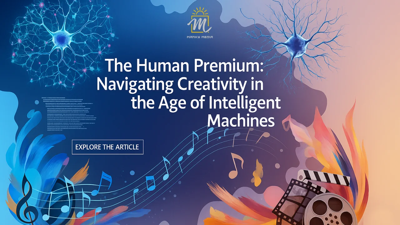 The Human Premium article poster about creativity in the age of intelligent machines