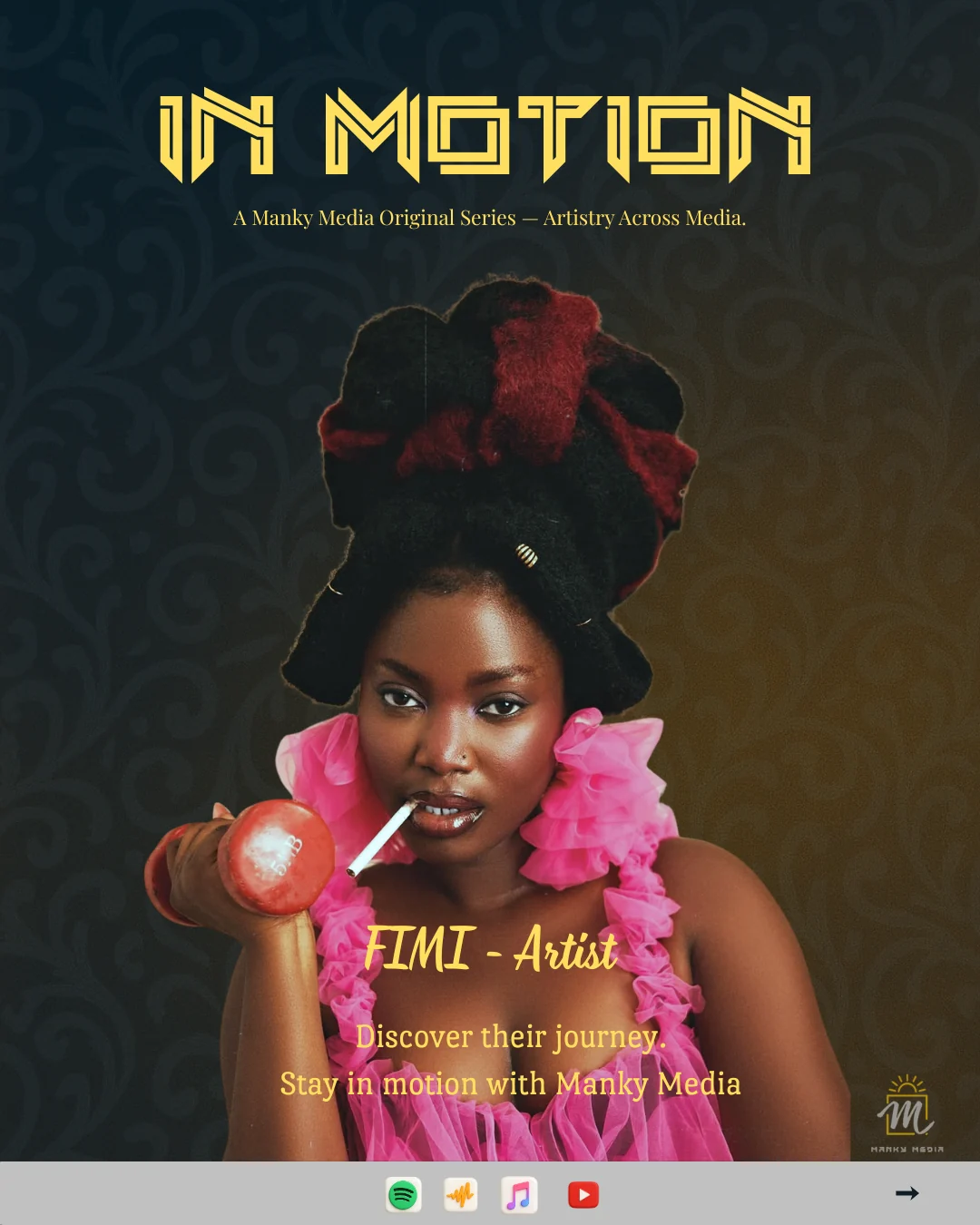 In Motion editorial series featured poster for FIMI by Manky Media